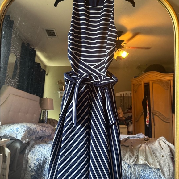 Anthropologie wrap Kinsley Hutch Striped Navy Dress - Picture 2 of 6